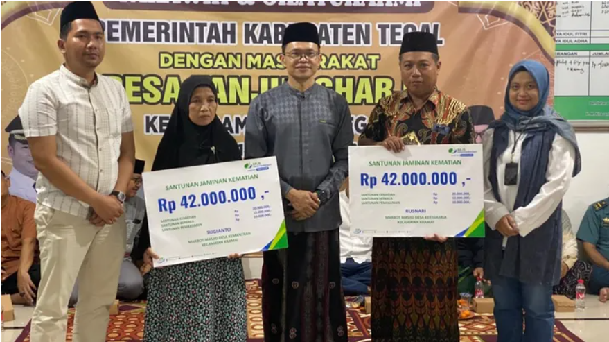 Perlindungan Nyata untuk Marbot, BPJS Ketenagakerjaan Tegal Salurkan Santunan Kematian Senilai Rp42 Juta