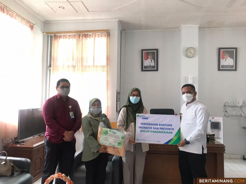 BPJAMSOSTEK Solok Salurkan Bantuan Promotif Preventif Penanganan Covid-19
